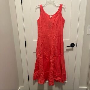 $298 NWT Eileen Fisher XS 100% Irish Linen Sleeveless Maxi Dress Peony Pink